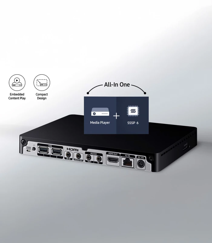 Media Player Box Samsung, UHD, Magic Info incorporat, compatibil cu toate ecranele, management centralizat, SBB-SS08NV2XEN