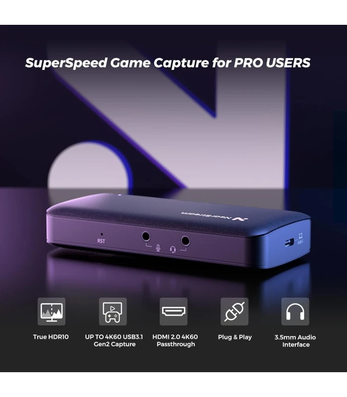 NearStream CCD30 placa captura video USB 3.1 4K60 HDR10, latenta mica, pentru streaming si inregistrare, HDMI loop-out, PS5/Xbox