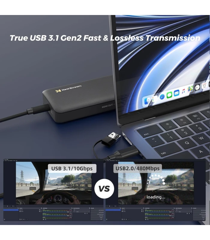 NearStream CCD30 placa captura video USB 3.1 4K60 HDR10, latenta mica, pentru streaming si inregistrare, HDMI loop-out, PS5/Xbox
