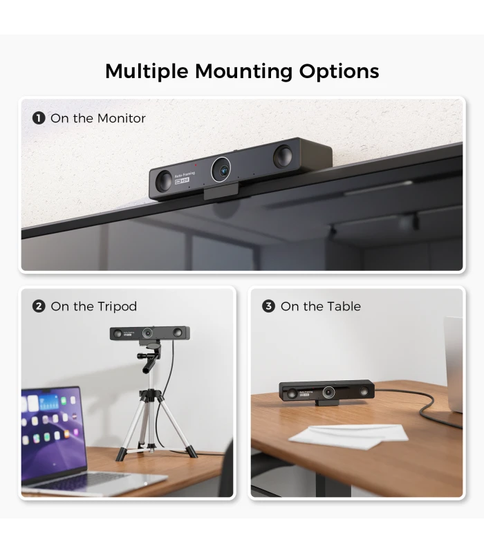 Nearity V30S Camera Videoconferinta 4K UHD 120° cu Auto-Framing si Speaker Tracking, microfoane AI noise cancel zoom 5x privacy