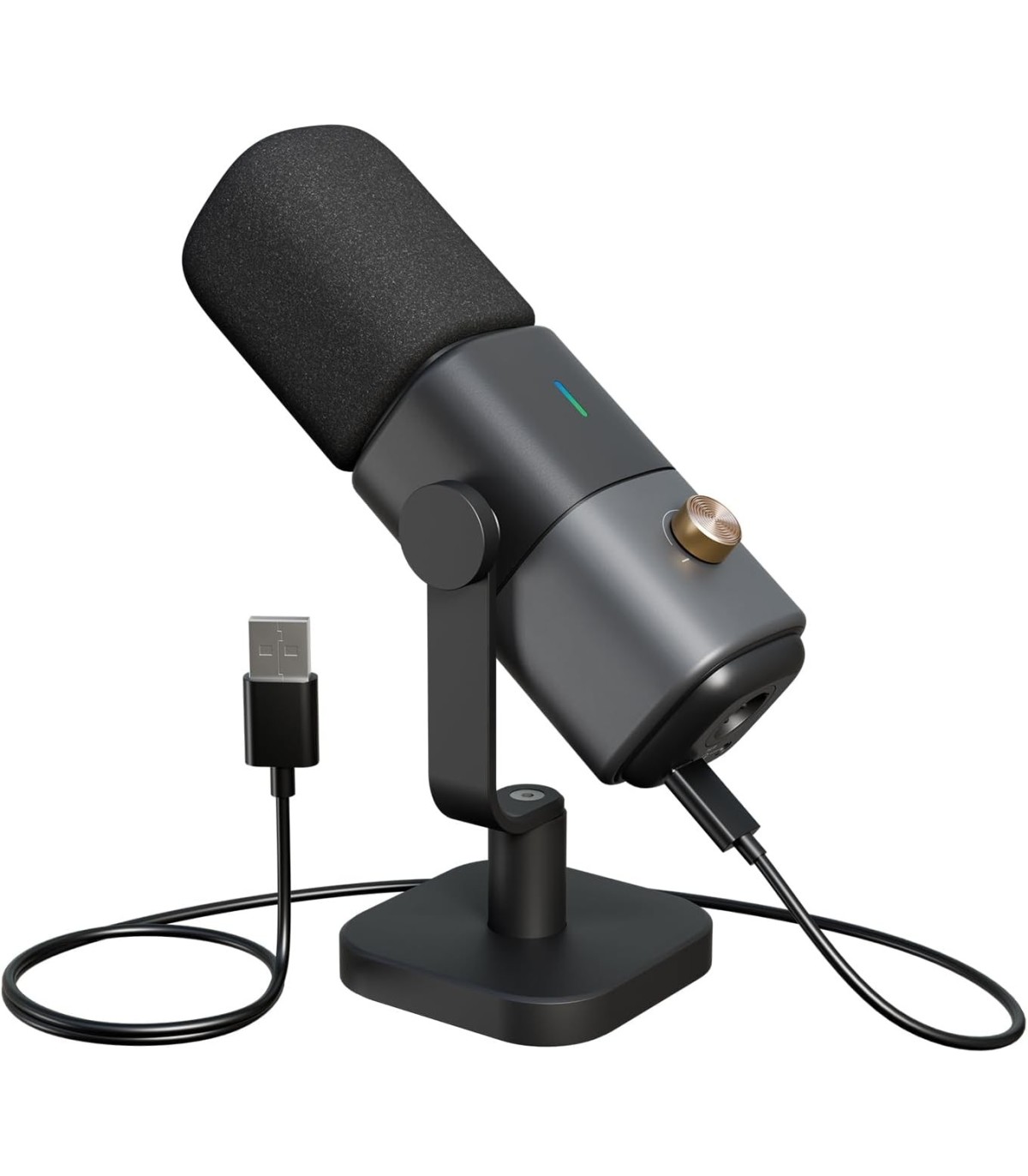 NearStream AM25X microfon condensator USB/XLR cu stativ - supercardioid, AI noise canceling, monitorizare, one-tap mute pt podca