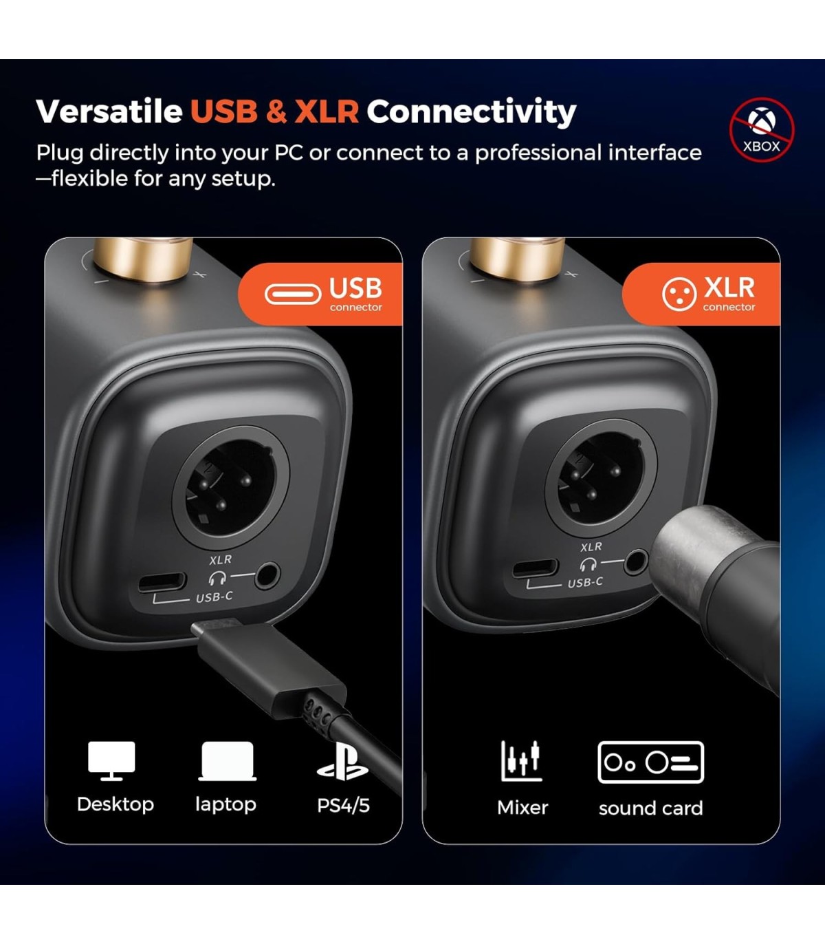 NearStream AM15X microfon dinamic USB-C/XLR - supercardioid, AI noise canceling, monitorizare jack 3.5 mm, mute & gain pt stream