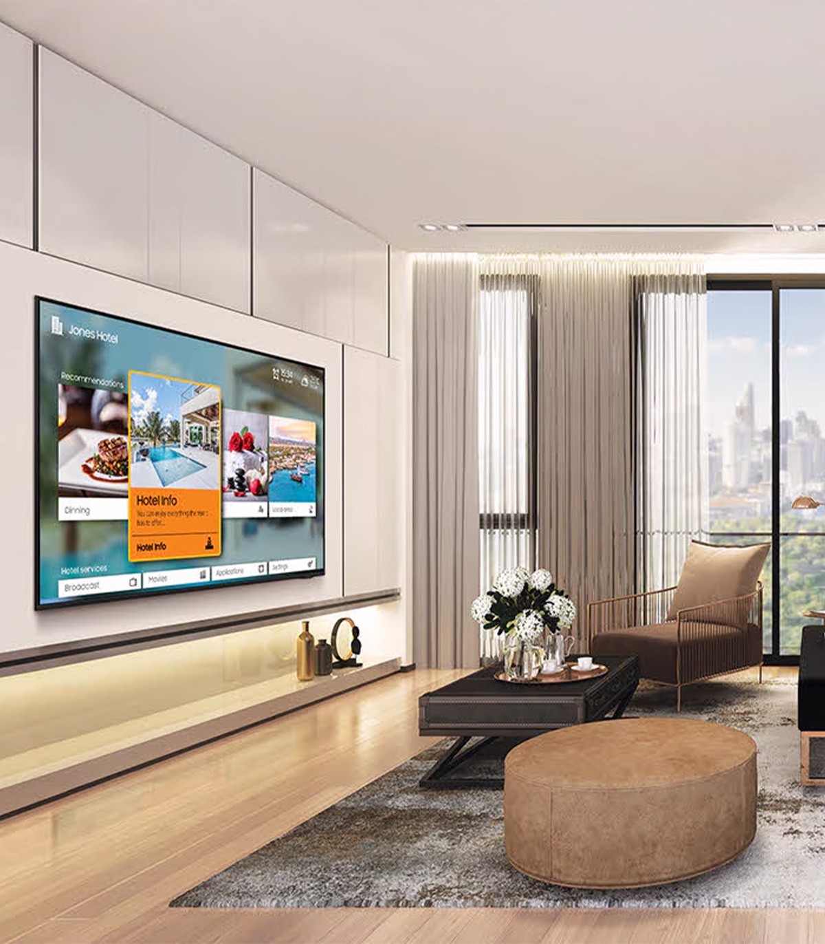 Hotel TV Samsung Seria HBU8000, 55", 4K, LED, SMART TV, SMART Hub, Dolby MS12 20W, Netflix, HDR10+ (HG55BU800EUXEN)