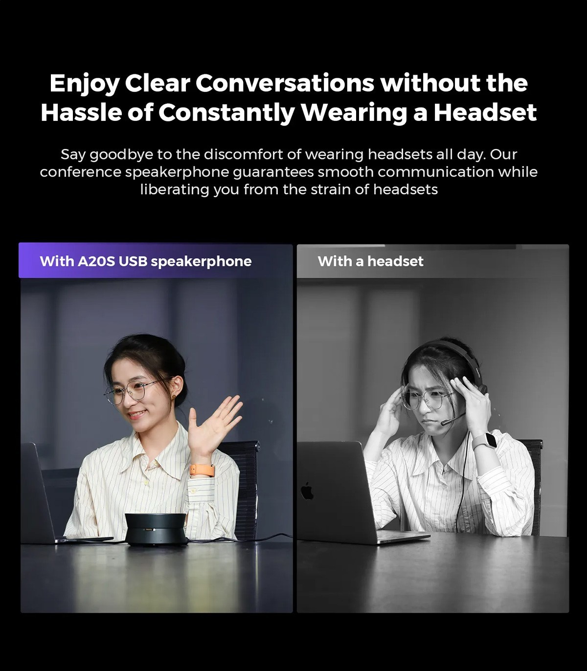 Speakerphone Nearity A20S, 8 microfoane, reducere zgomot AI, difuzor Hi-Fi, daisy chain 6 unitati