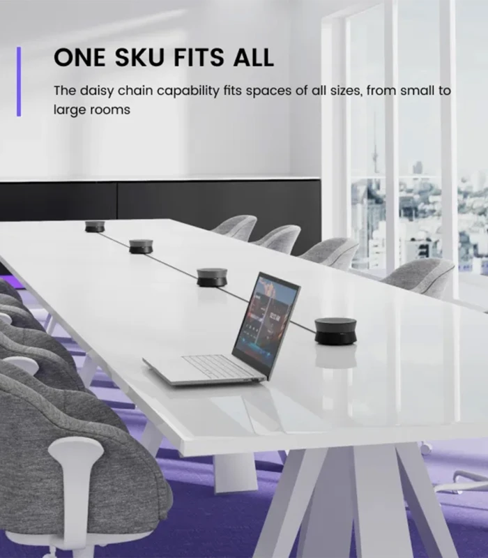 Speakerphone Nearity A22, bluetooth, 8 microfoane, reducere zgomot AI, difuzor Hi-Fi, daisy chain 6 unitati