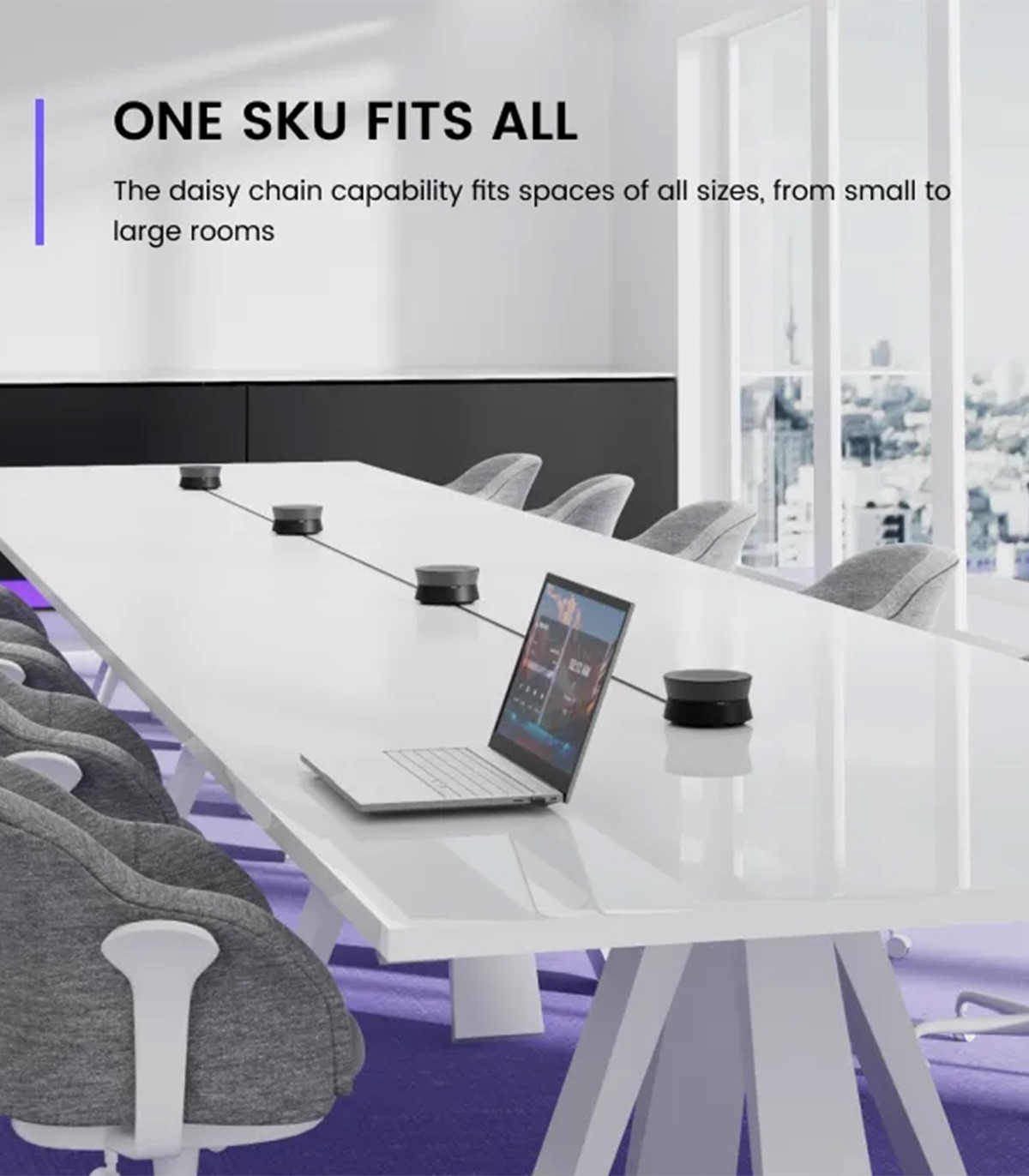 Speakerphone Nearity A22, bluetooth, 8 microfoane, reducere zgomot AI, difuzor Hi-Fi, daisy chain 6 unitati